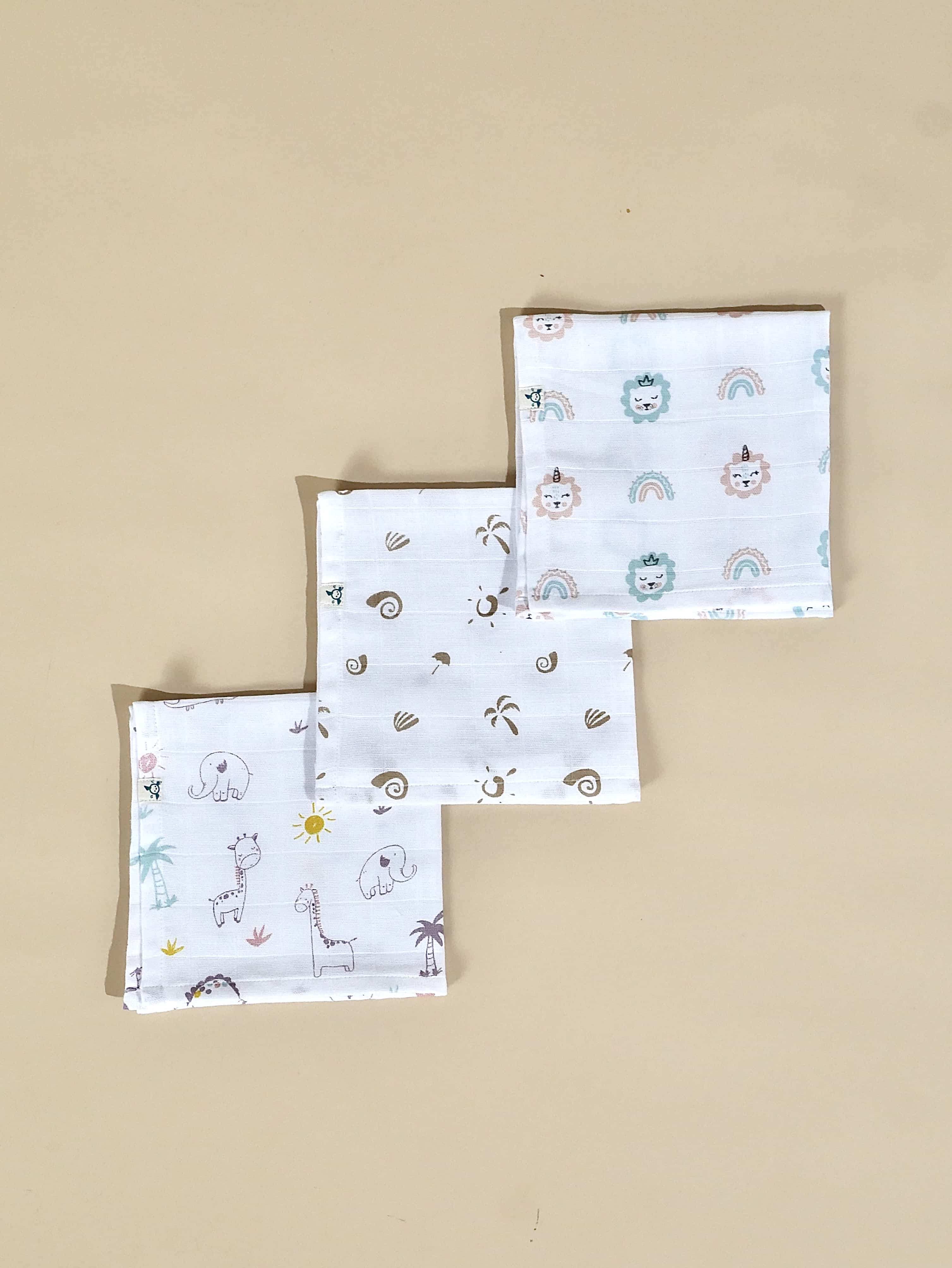3 Set Baby Wipes - 100% Muslin